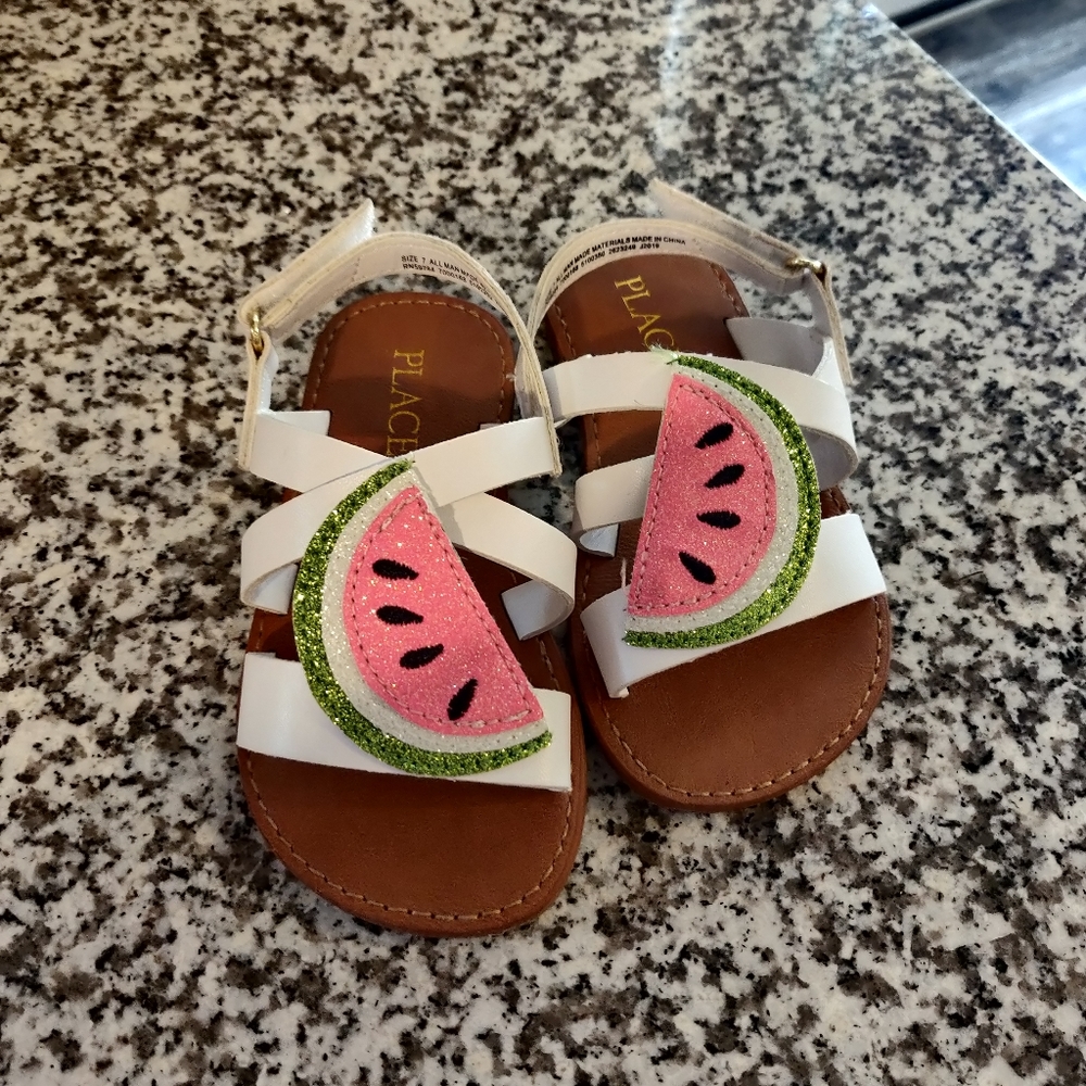 Toddler Girls watermelon sandals sz 7